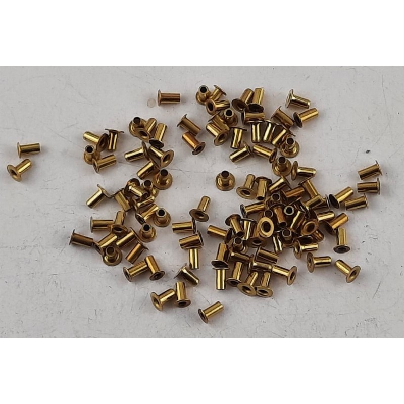 Hohlnieten 3 x 1,5mm Messing roh 100 Stück - HON315MS