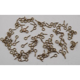 100 Stück Stiftösen mit Holzgewinde grob 15,5 x 1,4mm aussen 6,6mm Draht Messing roh - STOEHG1551466MS