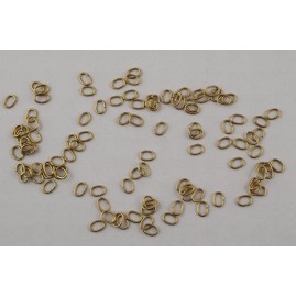 100 Stk Ringe oval Messing roh zu  6,8 x 5,1 x 0,9mm - RIOV685109MS