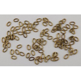 100 Stk Ringe oval Messing roh zu  12 x 8 x 1,8mm - RIOV12818MS