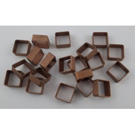 Rohrstücke 20 x 20 x 9 x 1,0mm Vierkant Tombak roh 20 Stück - RO2020910TB