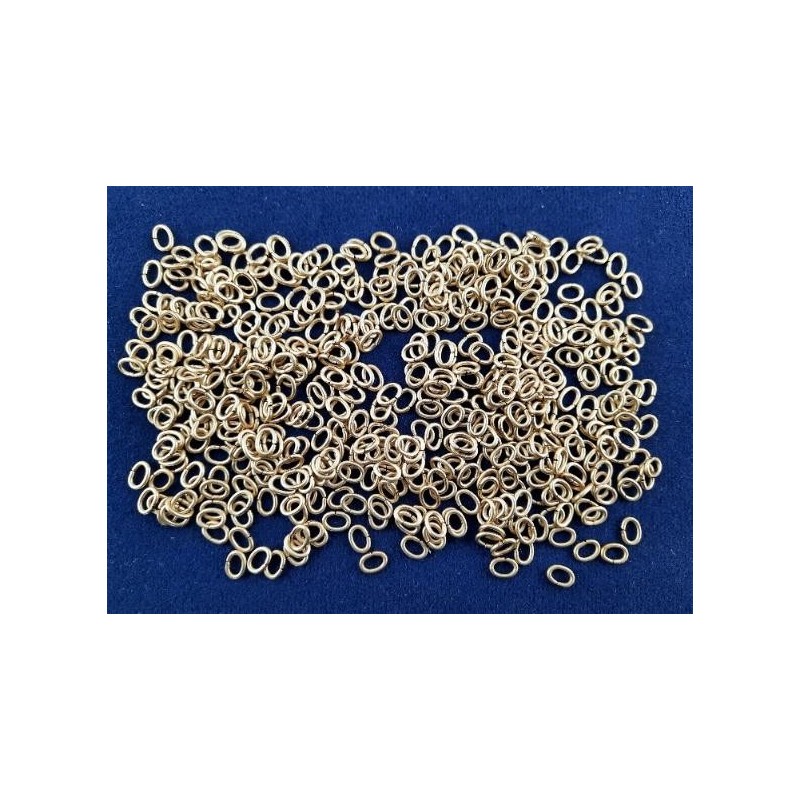 Ringe oval Messing fdht zu 7,3 x 5,3 x 1,2mm 100 Stück - RIOV735312MS