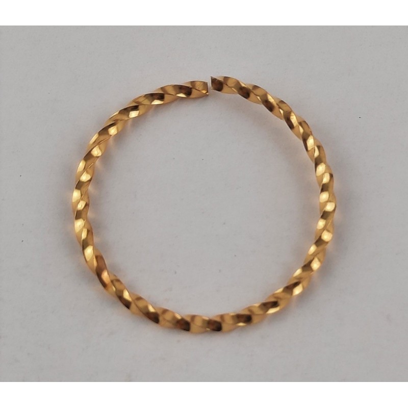 10 Stk. Musterringe Ringe offen 42 x3mm gedrehter 4knt-Draht Tombak roh - MURI423TB