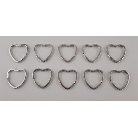 Schlüsselring HERZ Stahl vernickelt 31 x 32 x 3mm 10 Stück - SRHERZ