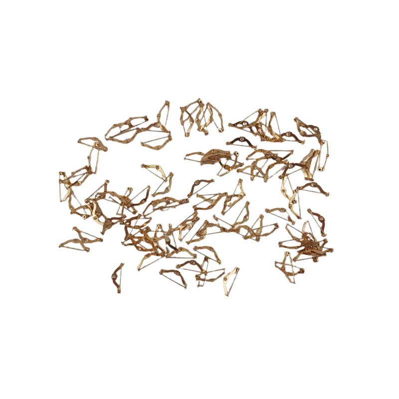 100 Stück Leistel gewellt 1xEinbrennzacke 27 x 10mm Nadel 0,8mm Messing roh - LEI271008MS