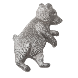 10 Stück Emblem Deko Bär Guß silberfarbig - EMBBAER