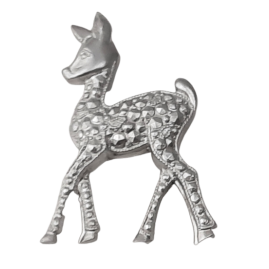 10 Stück Emblem Deko Reh Guß silberfarbig - EMBREH