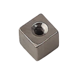 20 Stück Drehteile 4x4x4mm mit Gewinde M1,3 für Kettelstiftanhänger Messing R20 silberfarben - DR444M13MSR20