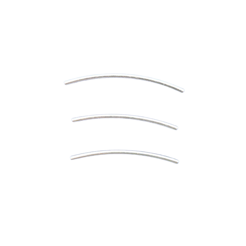 Röhrchen gebogen silberfarbig nickelfrei 41 x 1,0 x 1,75mm div Längen 50 Stück