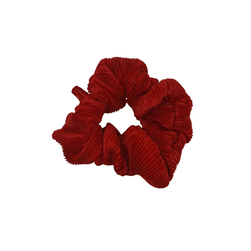 1 Stück Haargummi Scruncie rot 12cm Damen Zopf Haar Haarband Gummi weich - HG12RT