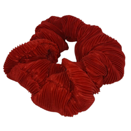 1 Stück Haargummi Scruncie rot 12cm Damen Zopf Haar Haarband Gummi weich - HG12RT