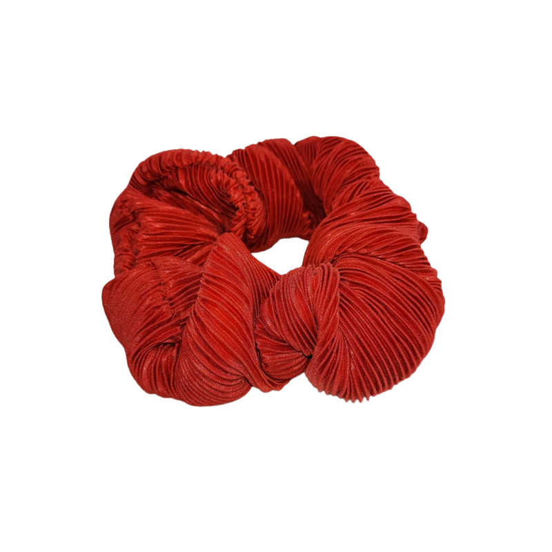 1 Stück Haargummi Scruncie rot 12cm Damen Zopf Haar Haarband Gummi weich - HG12RT