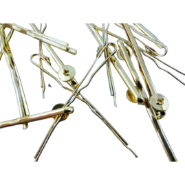 20 Stück Haarschieber 50mm 0,7 x 2mm Platte 6mm gewellt 2x Zacke Eisen vermessingt - HS502PL6FEMS