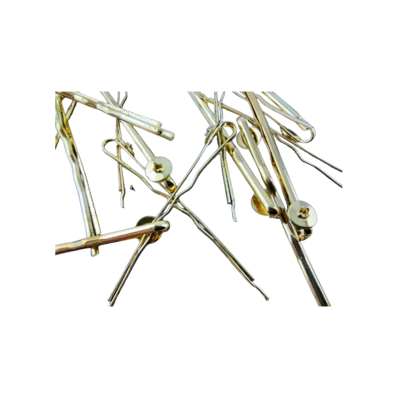 20 Stück Haarschieber 50mm 0,7 x 2mm Platte 6mm gewellt 2x Zacke Eisen vermessingt - HS502PL6FEMS