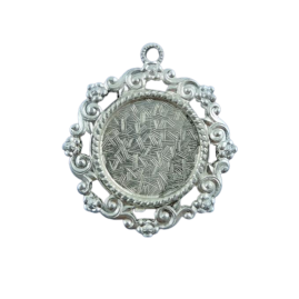 20 Stück Emblem Pressung rund Alu 25 x 15 x 2mm filigran Öse - EMB25152AL