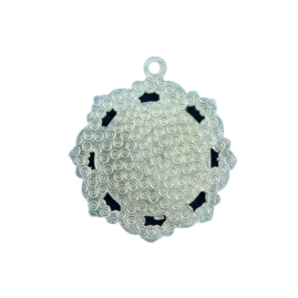 20 Stück Emblem Pressung rund Alu 25 x 15 x 2mm filigran Öse - EMB25152AL