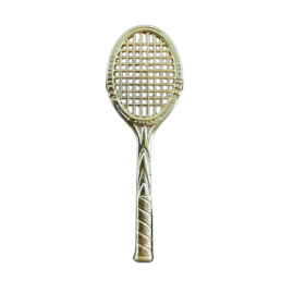 20 Stück Emblem Anhänger Tennisschläger 51 x 17 x 2,9mm EMBTEN2 Guß goldfarben - EMBTEN2