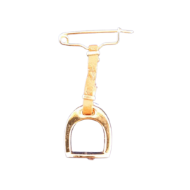 10 Stück Steigbügel mit Nadel u. Band 14 x 12,5 x 4mm Guß goldfarbig  - STEIGNA14GUGO