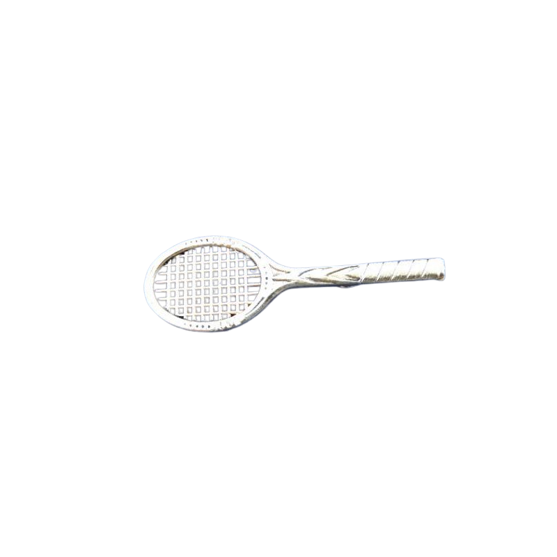 10 Stück Emblem Brosche Tennisschläger mit Leistel 51 x 17 x 7mm - EMBTEN1