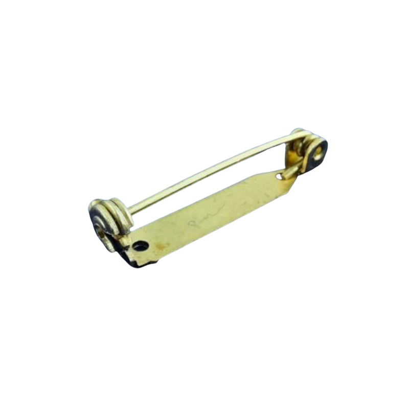 100 Stück Leistel Broschierung Sicherheitsverschluss Messing roh 26 x 4,6 x 6 x 0,80mm 2x Loch 1,3mm - LEI26462LMS