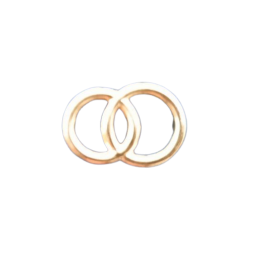 Eheringe Embleme Pressungen 15x11mm Messing goldfarbig mit 2x Zacke