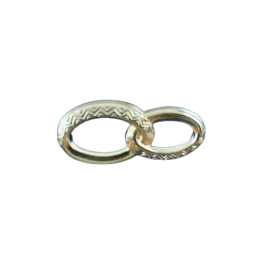 50 Stück Eheringe Embleme Pressungen 24 x 11mm Messing goldfarbig mit 2x Zacke - EHE1GO