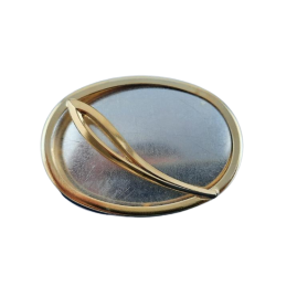 1 Set Brosche Oval groß 3-tlg Seidenmal goldfarbig 50 x 36 x 3mm - BR50363OVGRGO2