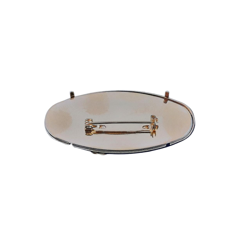 1 Set Brosche Oval groß lang 3-tlg Seidenmal FIMO goldfarbig 55 x 25 x 3,8mm - BR552538OVLAGO