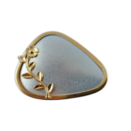 2 Sets Brosche Dreieck 3-tlg Seidenmal goldfarbig 48 x 36,5 x 2,7mm - BR483627DRGO2