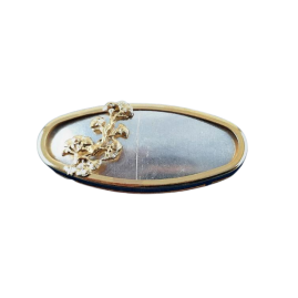 2 Sets Brosche Oval groß lang 3-tlg Seidenmal goldfarbig 55 x 25 x 3,8mm - BR552538OVLAGO2