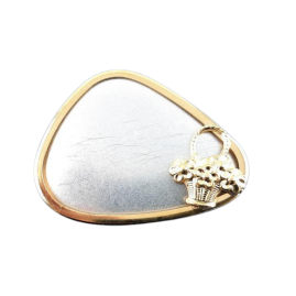 2 Sets Brosche Dreieck 3-tlg Seidenmal goldfarbig 48 x 36,5 x 2,7mm - BR483627DRGO3