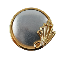 2 Sets Brosche rund 3-tlg Seidenmal goldfarbig 43 x 42 x 3mm - BR43425RDGRGO2