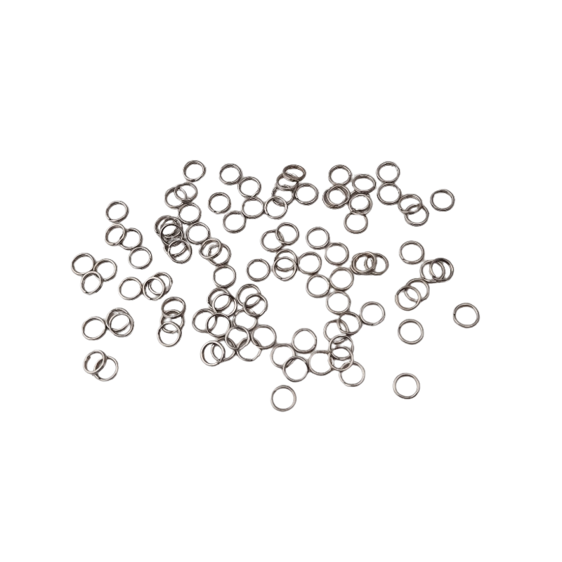 100 Stück Spaltringe 5,6 x 0,6mm Messing R-10 silberfarbig - SPAR56MSR10