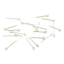 20 Stück Kettelstifte mit Gewinde 1,3mm Länge 25mm für Anhänger Messing roh - KGEW2513MS