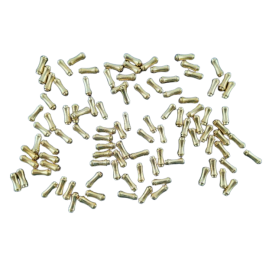 100 Stück Schützer Nadelschützer Endteile zum Einstecken Nadel 10,9 x 4,5mm Messing roh mit Gummi - SCHÜ10945MS