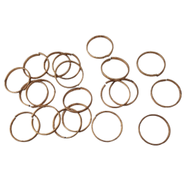 20 Stück Ringe rund offen 25 x 1,1 x 2,2mm Flachdraht Tombak roh - RI251122TB