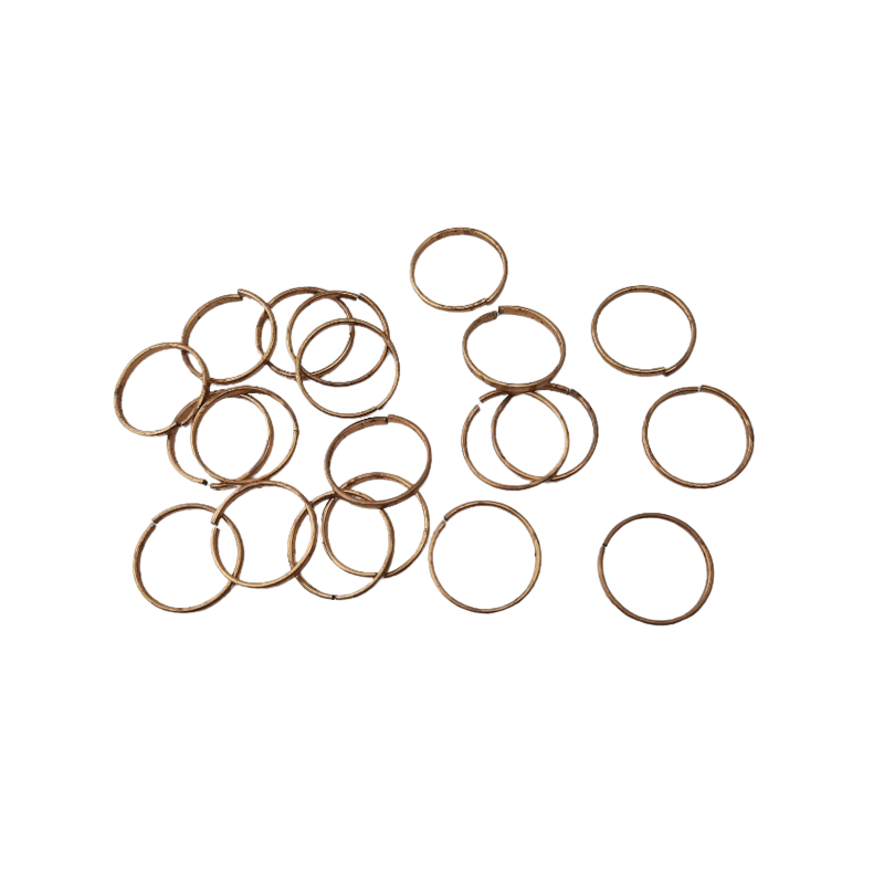 20 Stück Ringe rund offen 22 x 1,1 x 2,2mm Flachdraht Tombak roh - RI221122TB