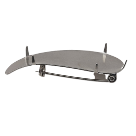 10 Stück Broschen "Tropfen" Leistel Anhänger 37 x 25 x 9mm 5 Zacken Messing R20 vernickelt - BR37259MSR20