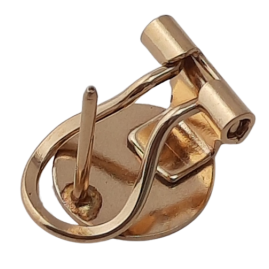 10 Stück Ohrclips Platte Ø10mm Stift Öse Messing vergoldet - OC10MSGO