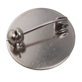 10 Stück Broschen Ø19mm Nadel Platte rund Messing R20 vernickelt- BR19MSR20