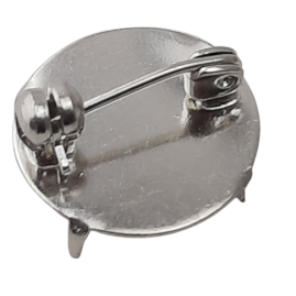 10 Stück Broschen Ø17mm 4x Zacken Nadel Platte rund Messing R20 vernickelt - BR17MSR20