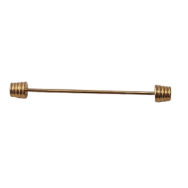 10 Stück Kragennadeln 50 x 5,5mm x M1,3 Gewinde Spitze Messing vergoldet - KRNA505513MSGO