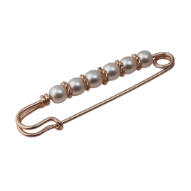 1 Stück Schlaufenbaskennadel mit Perle 75 x 20 x 8mm Ø1,8mm Nadel Aluminium gold - SCHLBNA75208ALGO