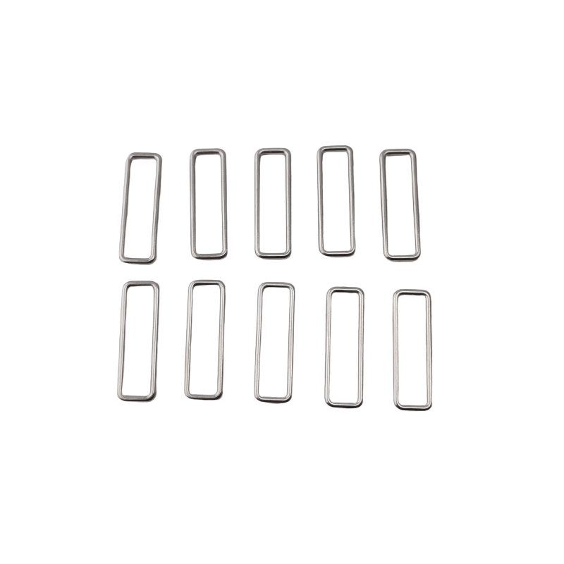10 Stück Schließen Schlaufen für 25mm Bänder 29,2 x 9,5 x Ø1,8mm Guß Palladium - SCHL25GUPA