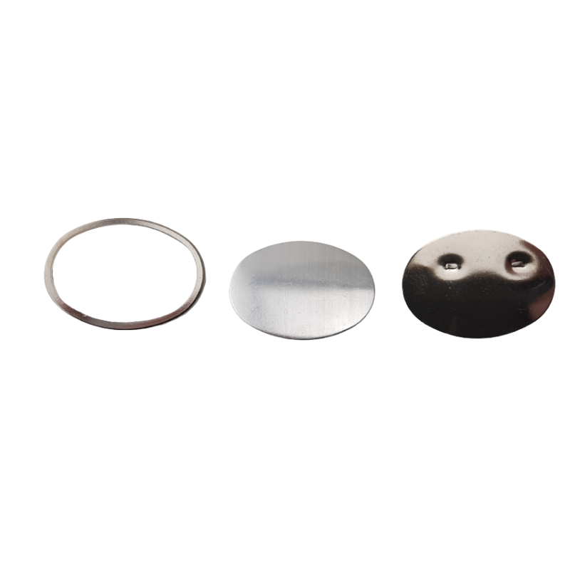 1 Set 3-tlg Brosche Oval klein Seidenmal 38 x 28 x 4,5mm Messing R20 silberfarbig- BR382845OVKLMSR20