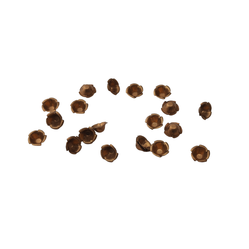 20 Stück Röschen Endkappen 9 x 3,7mm Messing roh - ROES937MS