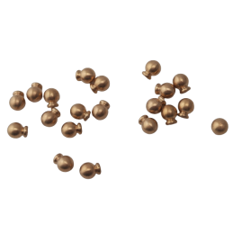 20 Stück Kugel 6mm mit Innengewinde M1,3 Sacklochgewinde mit Ansatz Messing roh - KU6M13ANS