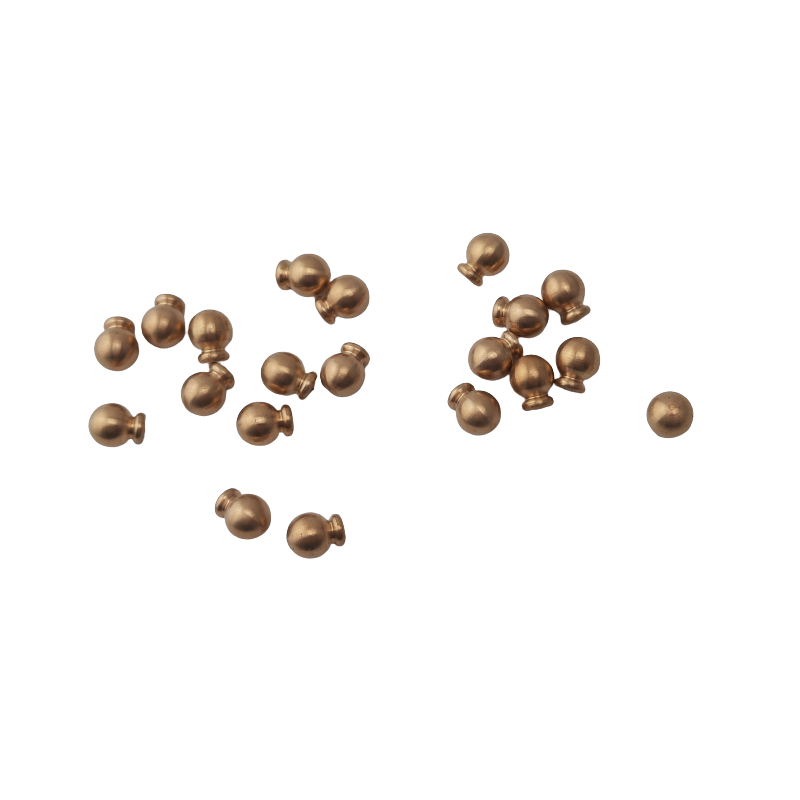 20 Stück Kugel 6mm mit Innengewinde M1,3 Sacklochgewinde mit Ansatz Messing roh - KU6M13ANS