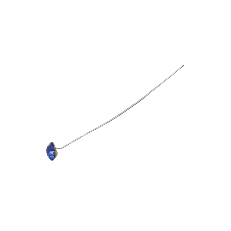 20 Stück Staubgefäße 38mm x Ø4mm Stein blau Messing Stift - STAUB38BL