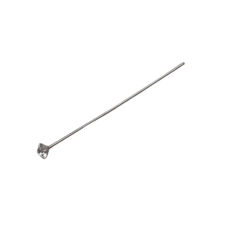 20 Stück Staubgefäße 38mm x Ø4mm Stein transparent Messing Stift - STAUB38TR